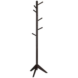 Espresso Wood Finish Coat Rack Entryway Hall Tree Hat Rack