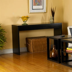 Contemporary Espresso Black Wood Grain Sofa Table Living Room Console Table