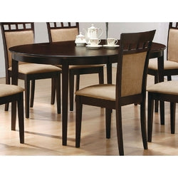 Contemporary Oval Dining Table in Dark Brown Cappuccino Wood Finish