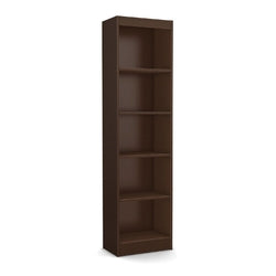 Chocolate Brown Wood Finish 71-inch Tall 5-Shelf Bookcase