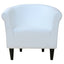 Modern Classic White Faux Leather Upholstered Club Chair - Made in USA