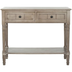 Console Accent Table Traditional Style Sofa Table in Distressed Cream