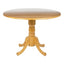 Round 42-inch Drop-Leaf Dining Table in Oak Wood Finish