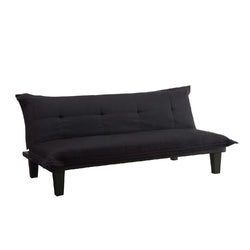 Black Microfiber Click-Clack Sleeper Sofa Bed Futon Lounger