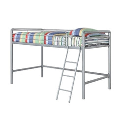 Twin size Bunk Bed Style Metal Loft Bed in Silver