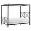 Queen size Modern Black Metal Four-Poster Canopy Bed Frame