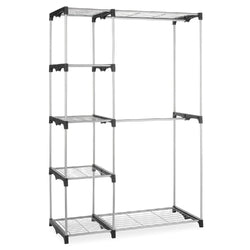 Freestanding Closet Organizer Garment Rack Storage Unit with Hanging Rods