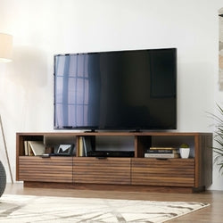 Modern Walnut Finish TV Stand Entertainment Center Fits up to 70