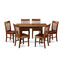 Mission Style 7-piece Dining Set in Mahogany Wood Finish