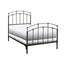 Twin size Metal Bed Frame with Headboard and Footboard in Black Walnut