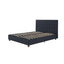 Full Blue Linen Upholstered Platform Bed with Headboard