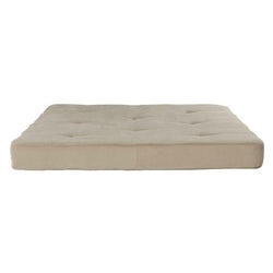 Full size 6-inch Thick Futon Mattress with Beige Tan Cover