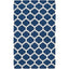 3'6" x 5'6" Blue White Trellis Area Rug in Premium Flat Woven Wool Handmade