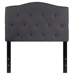 Twin size Dark Grey Upholstered Button Tufted Headboard