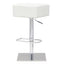 Set of 2 Backless Modern Swivel Barstool with White Faux Leather Seat