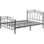 Full size Black Metal Platform Bed with Curvy Headboard and Footboard