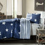 Full / Queen Navy Stars And Stripes At Night Quilt Coverlet Bedspread Set