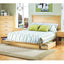 Full / Queen Platform Bed with Storage Drawers and Headboard in Natural