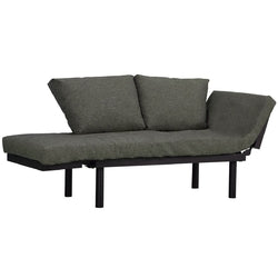 Modern Futon Sofa Bed Recliner Daybed with Grey Linen Cushions