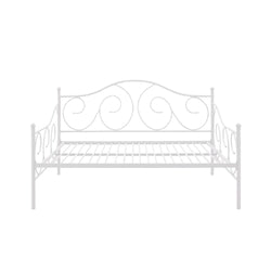 Full size Day Bed in Contemporary White Metal Finish