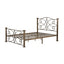 Full size Gold Metal Platform Bed Frame with Headboard and Footboard