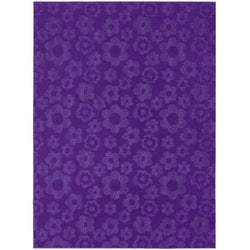 5' x 7' Purple Area Rug with Floral Flowers Pattern - Made in USA