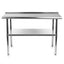 Heavy Duty 48 x 24 inch Stainless Steel Kitchen Prep Work Table with Backsplash