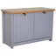 Gray and Oak Finish Wood Top Cabinet Entryway Storage Bench