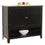 Wooden Buffet Sideboard Cabinet in Black Wood Finish