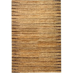 Hand-knotted All-Natural Fields Beige Hemp Rug (8' x 10')