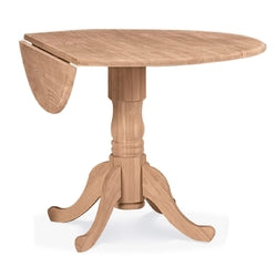 Unfinished Round 42-inch Dual Drop Leaf Dining Table