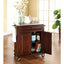 Portable Stainless Steel Top Kitchen Cart Island in Vintage Mahogany