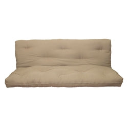 Full size 8-inch Thick Cotton Poly Futon Mattress in Khaki