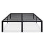 King 18-inch High Rise Heavy Duty Black Metal Platform Bed Frame