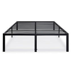 King 18-inch High Rise Heavy Duty Black Metal Platform Bed Frame