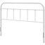 King size Vintage White Metal Headboard with Round Corners