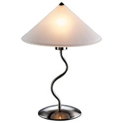 Modern 19-inch Table Light Touch Lamp with Frosted Glass Cone Shade