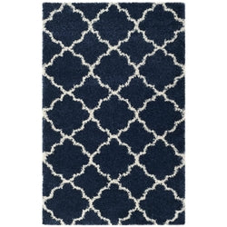 5'1" x 7'6" Shag Extra Plush Geometric Indoor Blue/Beige Area Rug