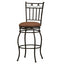 24-inch Metal Swivel Bar Stool with Brown Cushion Seat in Bronze