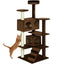 Brown 53 Inch Large Cat Tree Scratcher Condo