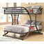 Full Over Full size Modern Metal Bunk Bed Frame in Gunmetal Finish