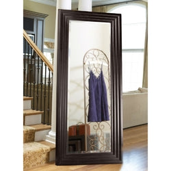 Oversized Full Length Floor Mirror with Espresso Wood Frame