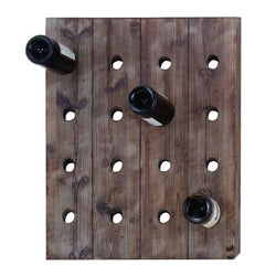 Rustic Wood Wall Hanging 16-Bottle Wine Rack