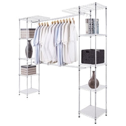 Expandable Linen Closet Organizer Kit, White - 4 Shelves