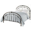 Queen Metal Bed in Antique Bronze Pewter Finish with Headboard and Footboard