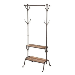 Rustic Entryway Hanger Bench Storage Hall Tree
