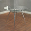 Round Glass Top Dining Table with Chrome Plated Metal Frame