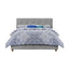 Full size Grey Padded Linen Upholstered Platform Bed with Headboard