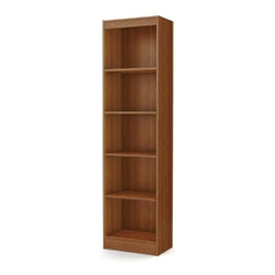 Modern Narrow Bookcase with 5-Shelves in Morgan Cherry Finish