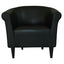 Contemporary Classic Black Faux Leather Upholstered Club Chair